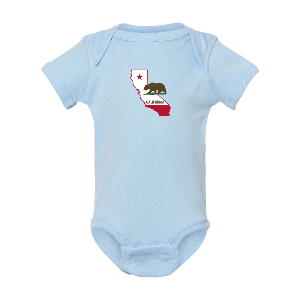 California Bear Map Rabbit Skins Infant Baby Rib Bodysuit