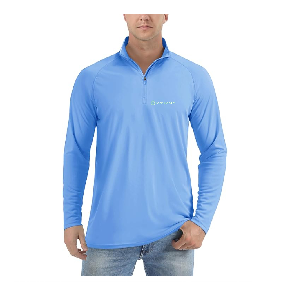Men's  Ahold Delhaize Vertical Logo Lightweight Quarter-Zip Athletic Shirt Long Sleeve Performance Wear