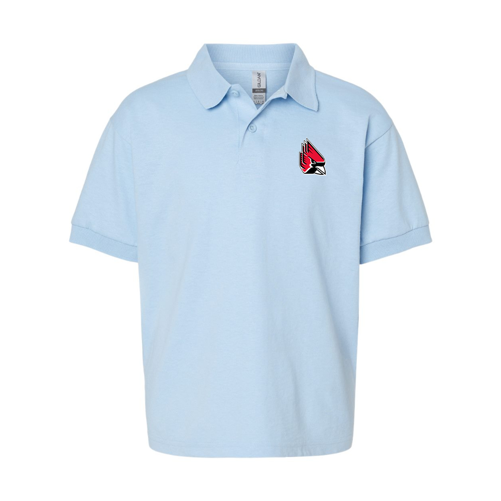 Youth  Ball State Cardinals Gildan Dry Blend Jersey Polo