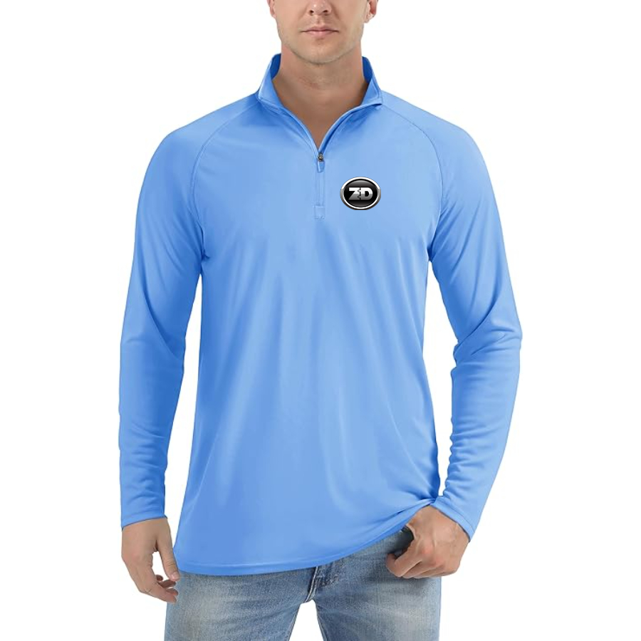 Men's Zhidou Logo Lightweight Quarter-Zip Athletic Shirt Long Sleeve Performance Wear