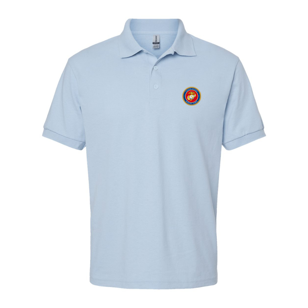 Men's  USMC Emblem Dry Blend Jersey Polo