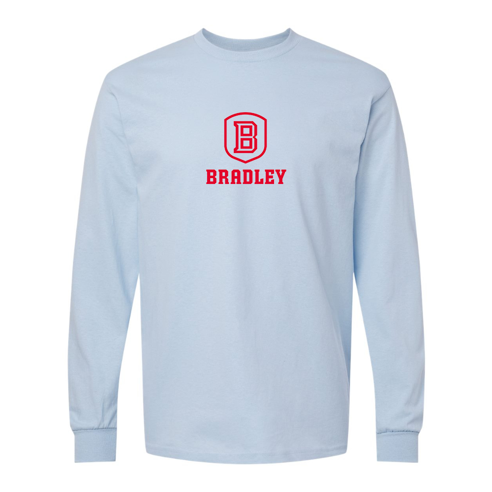 Men's Bradley Braves Gildan Heavy Cotton Long Sleeve T-Shirt