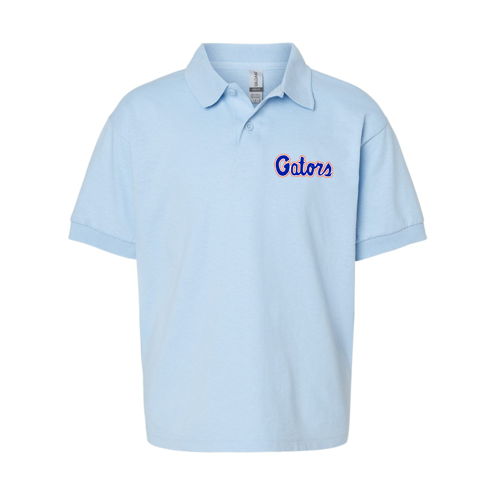 Youth  Florida Gators Script   Gildan Dry Blend Jersey Polo