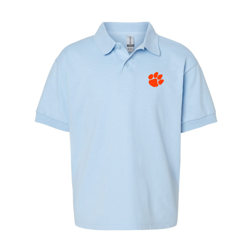 Youth Clemson Tigers Gildan Dry Blend Jersey Polo