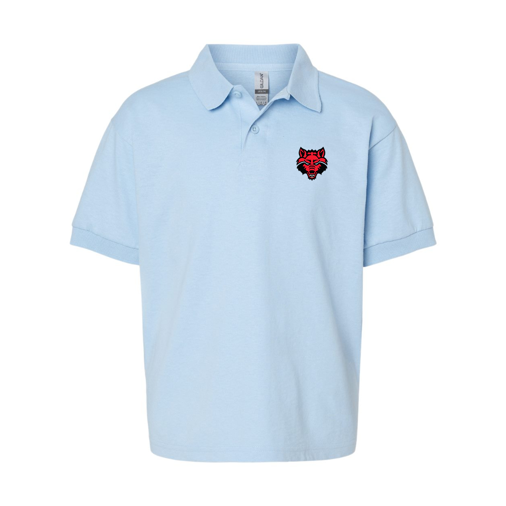 Youth  Arkansas State Red Wolves Gildan Dry Blend Jersey Polo