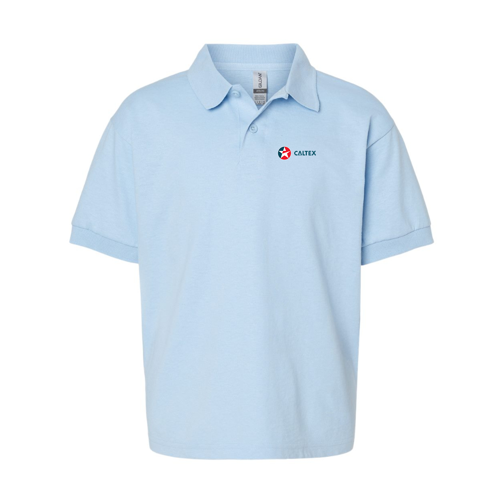 Youth Caltex Gas Station Gildan Dry Blend Jersey Polo