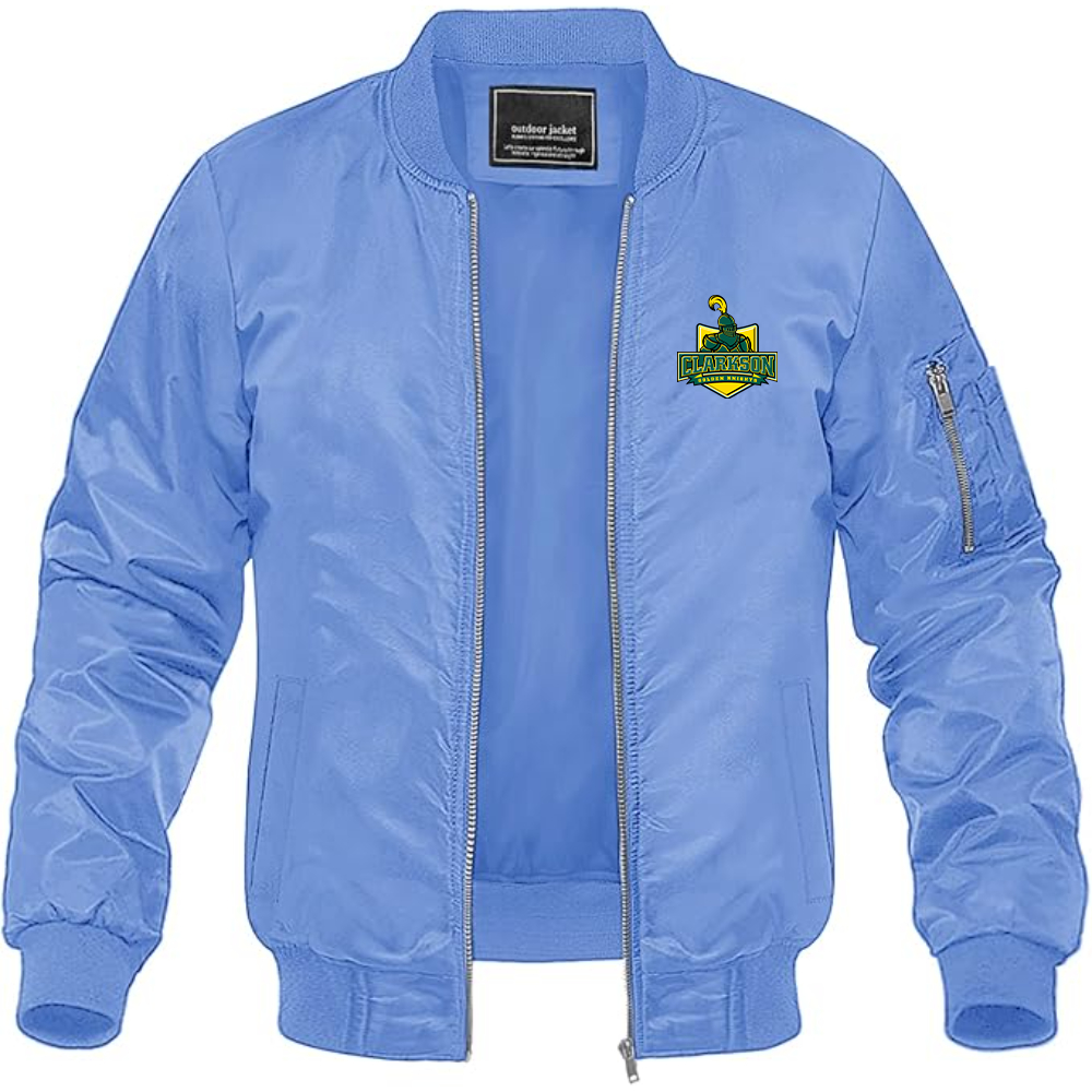 Men's Clarkson Golden Knights Lightweight Bomber Jacket Windbreaker Softshell Varsity Jacket Coat