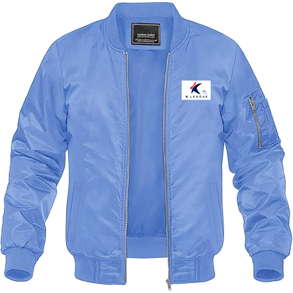 Men's  K League  Logo Lightweight Bomber Jacket Windbreaker Softshell Varsity Jacket Coat