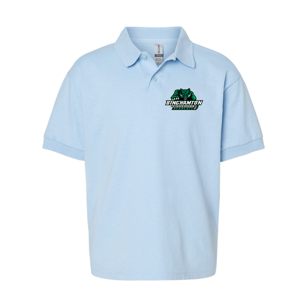 Youth Binghamton Bearcats  Gildan Dry Blend Jersey Polo