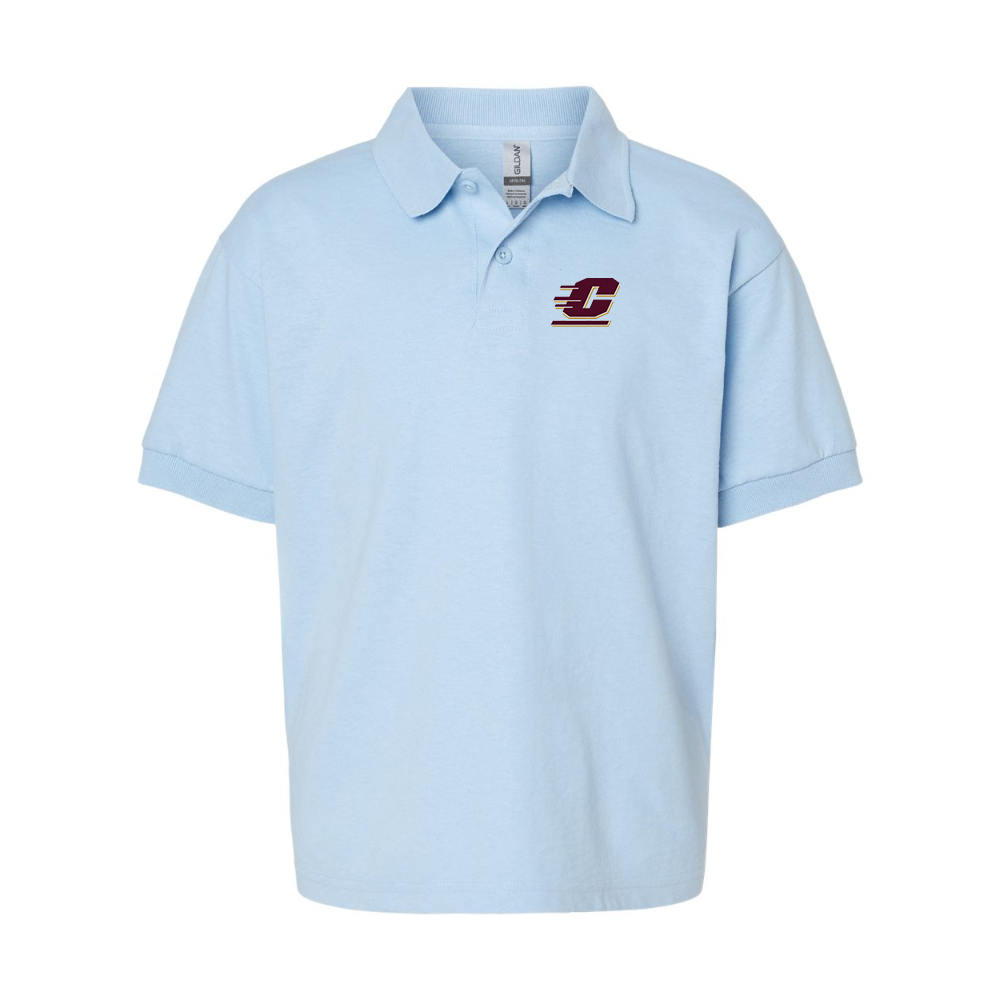 Youth Central Michigan Chippewas Gildan Dry Blend Jersey Polo