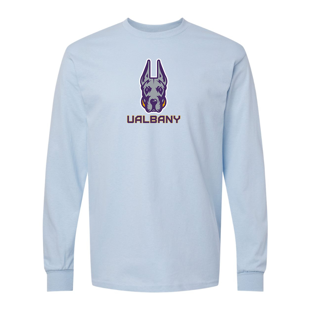 Men's Albany Great Danes Gildan Heavy Cotton Long Sleeve T-Shirt