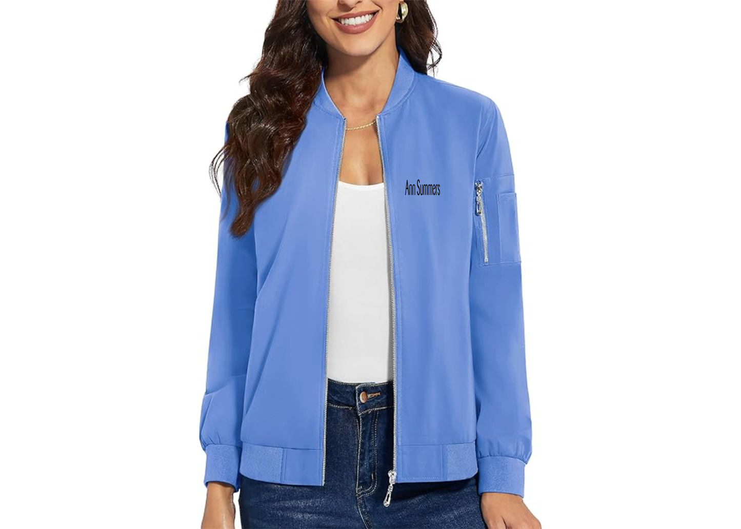 Women's Ann Summers Premium Bomber Jacket with Polished Detailing and Functional Sleeve Pocket Modern Luxury Outerwear