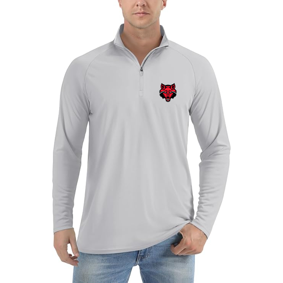 Men's  Arkansas State Red Wolves Lightweight Quarter-Zip Athletic Shirt Long Sleeve Performance Wear