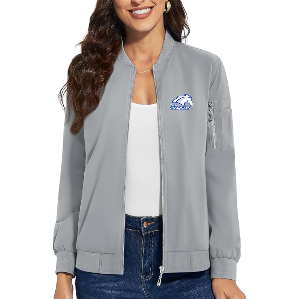 Women's Alabama Huntsville Chargers Premium Bomber Jacket with Polished Detailing and Functional Sleeve Pocket Modern Luxury Outerwear