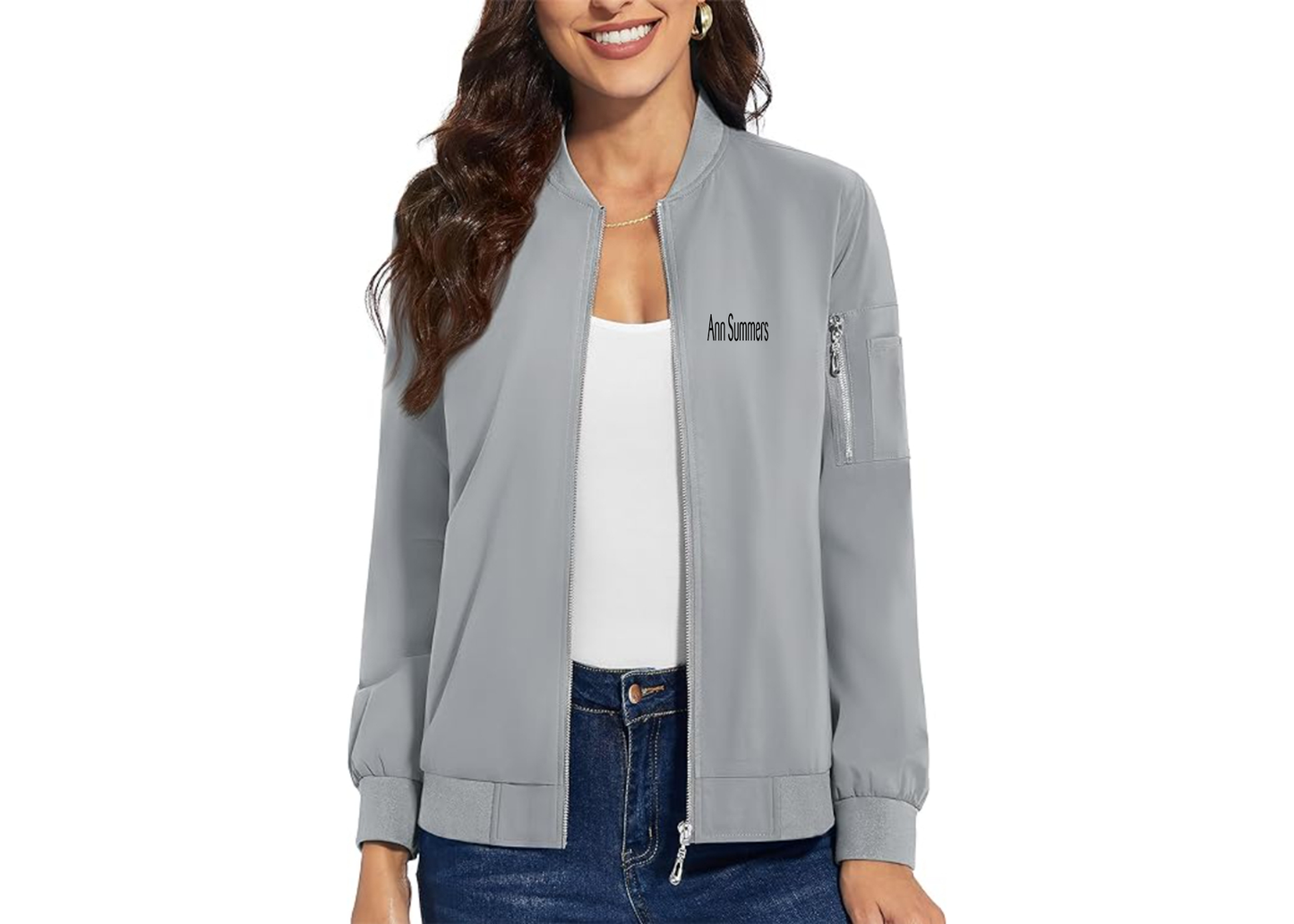 Women's Ann Summers Premium Bomber Jacket with Polished Detailing and Functional Sleeve Pocket Modern Luxury Outerwear