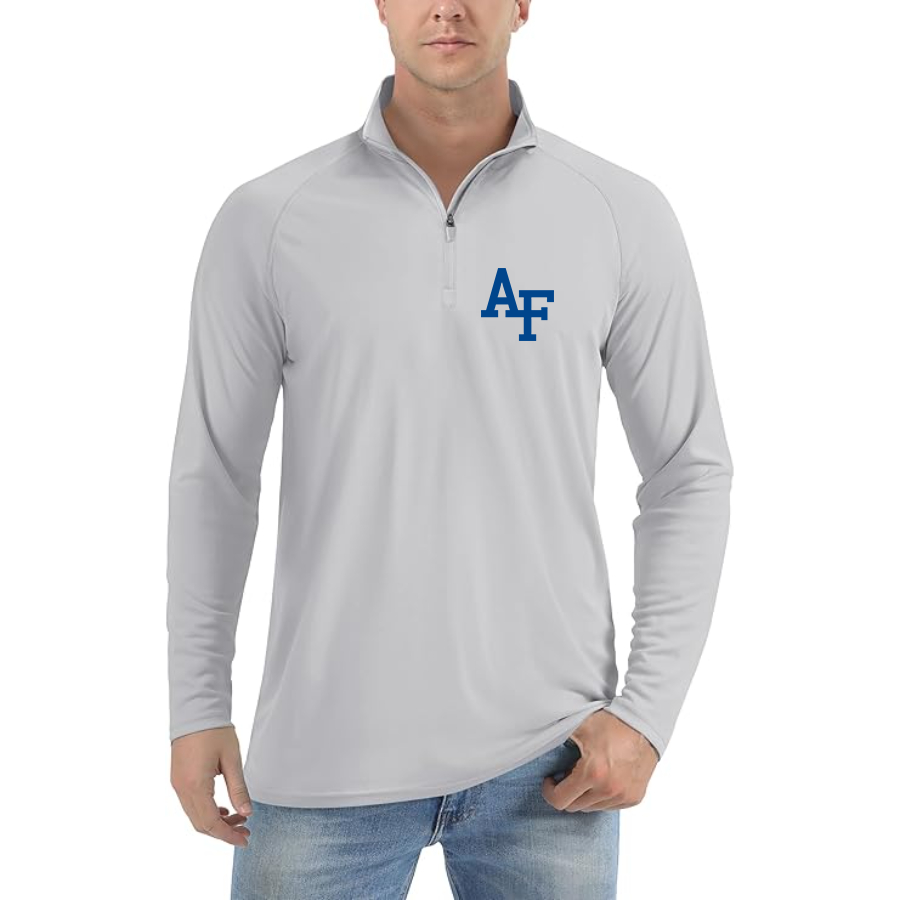 Men's Air Force Falcons  Lightweight Quarter-Zip Athletic Shirt Long Sleeve Performance Wear