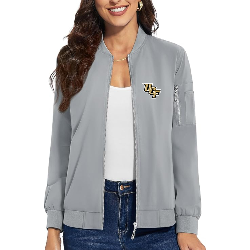Women's Central Florida Knights   Premium Bomber Jacket with Polished Detailing and Functional Sleeve Pocket Modern Luxury Outerwear