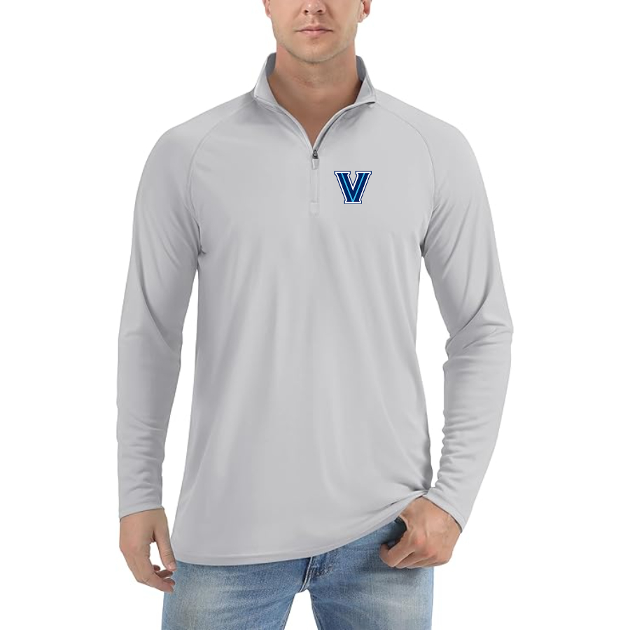 Men's Villanova Wildcats Logo  Lightweight Quarter-Zip Athletic Shirt Long Sleeve Performance Wear