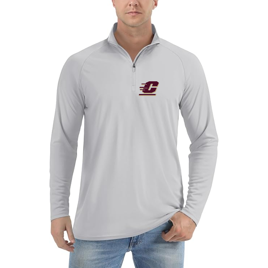 Men's Central Michigan Chippewas  Lightweight Quarter-Zip Athletic Shirt Long Sleeve Performance Wear