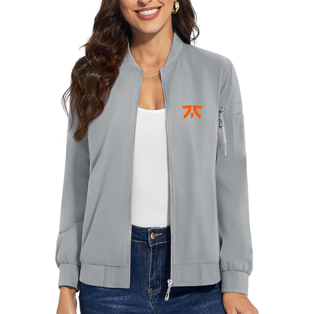 Women's Fnatic Thumbnail Premium Bomber Jacket with Polished Detailing and Functional Sleeve Pocket Modern Luxury Outerwear