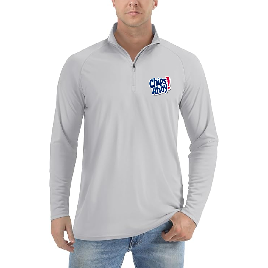 Men's  Chips Ahoy  Lightweight Quarter-Zip Athletic Shirt Long Sleeve Performance Wear