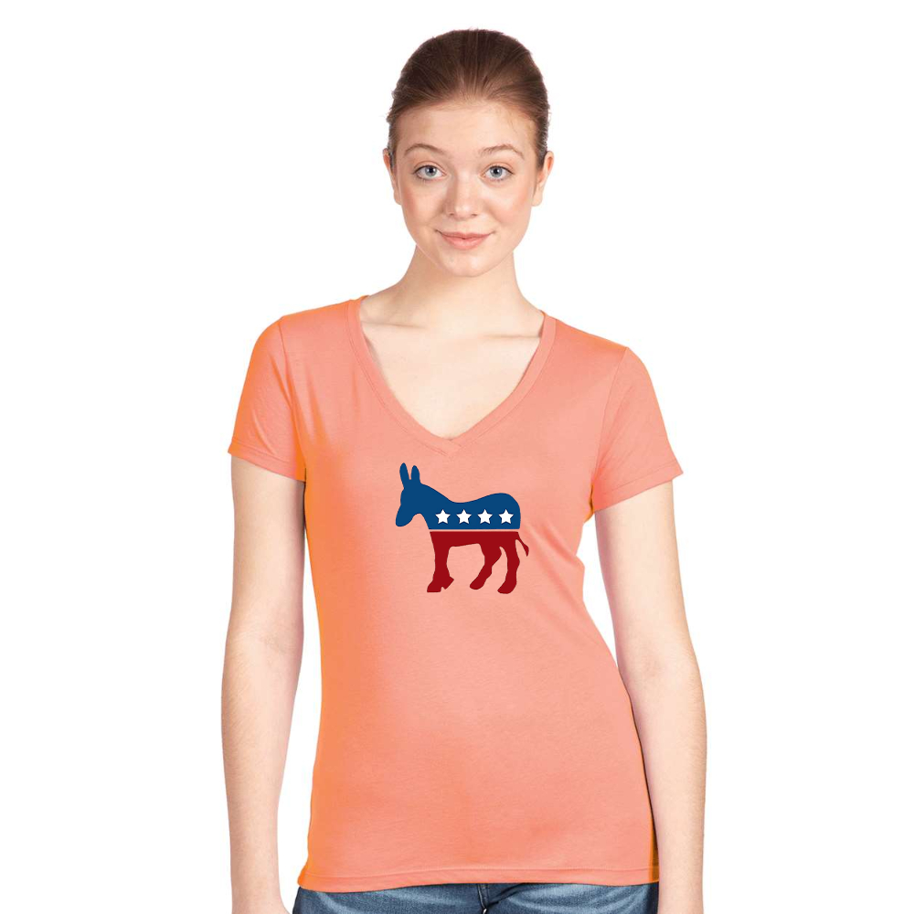 Women's Democrat Election Symbol Next Level V-Neck T-Shirt