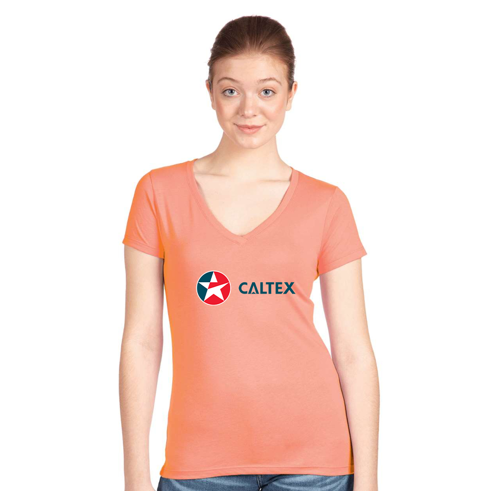 Women's Caltex Gas Station  Next Level V-Neck T-Shirt
