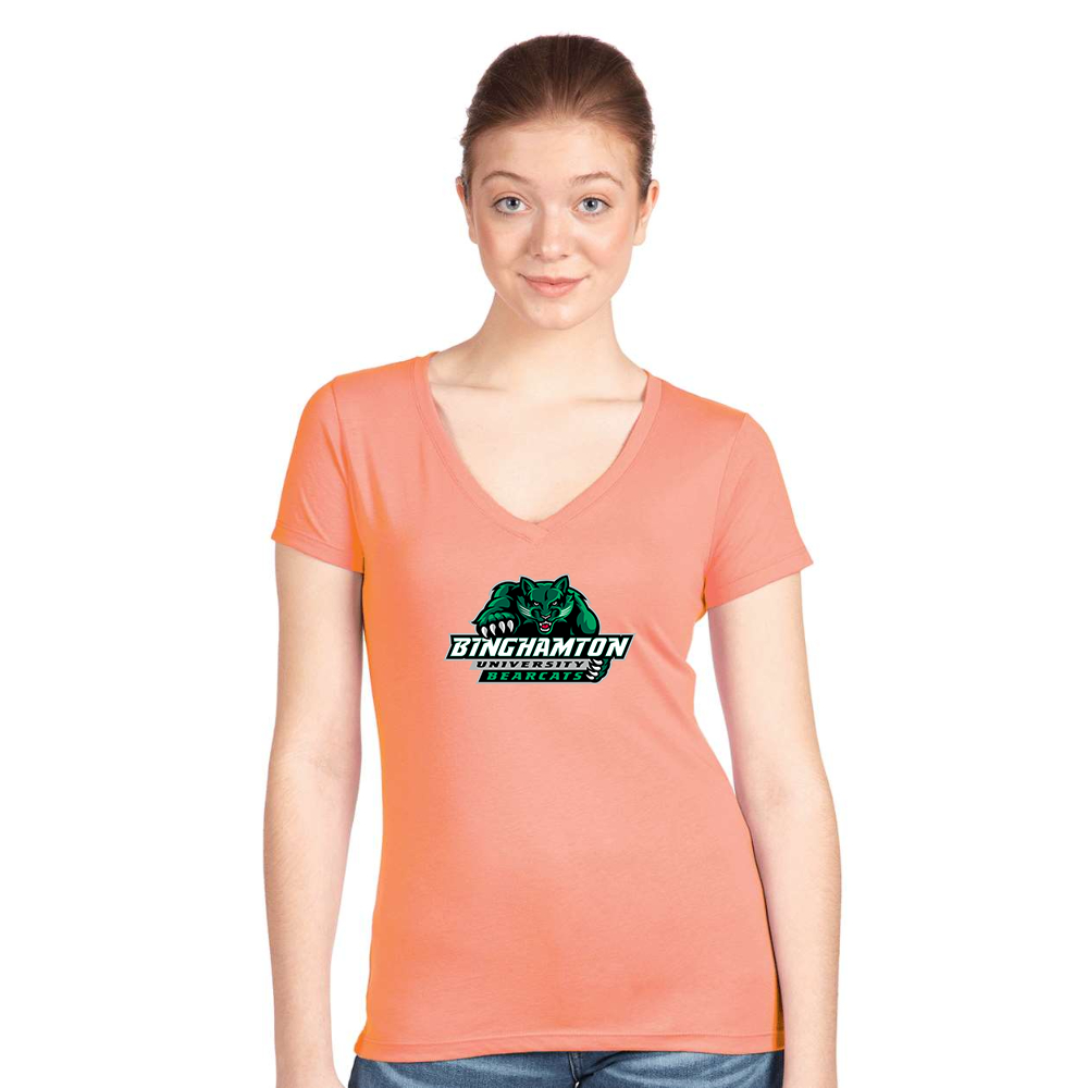 Women's Binghamton Bearcats  Next Level V-Neck T-Shirt