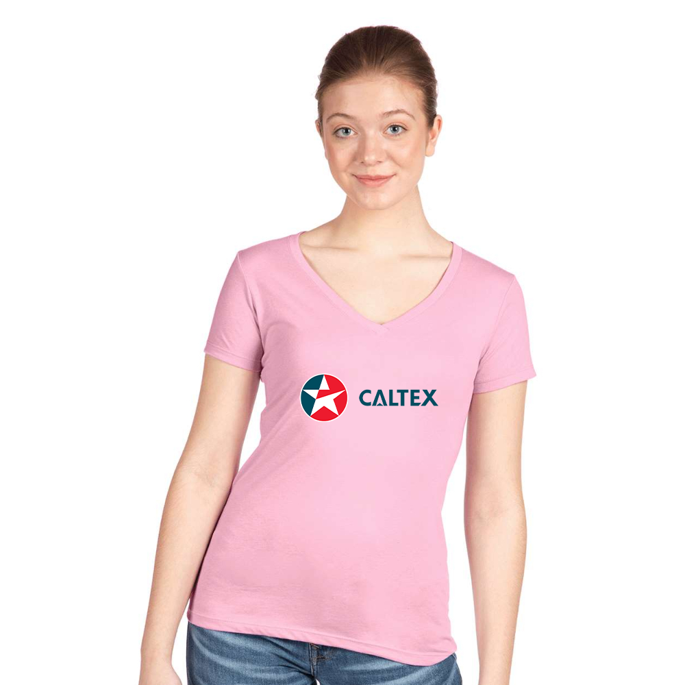 Women's Caltex Gas Station  Next Level V-Neck T-Shirt