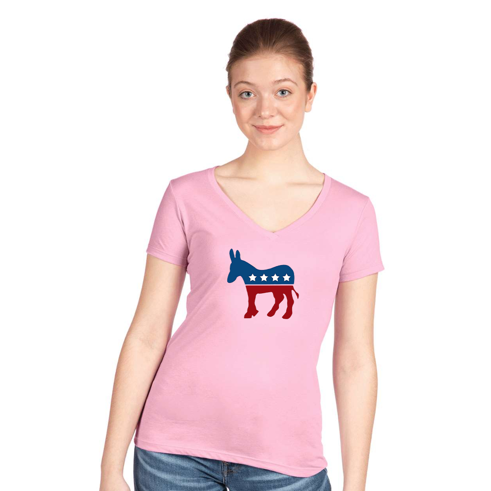 Women's Democrat Election Symbol Next Level V-Neck T-Shirt