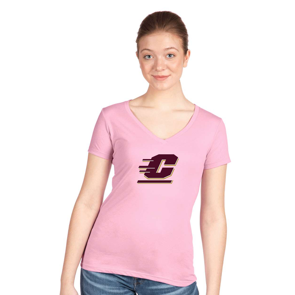 Women's Central Michigan Chippewas  Next Level V-Neck T-Shirt