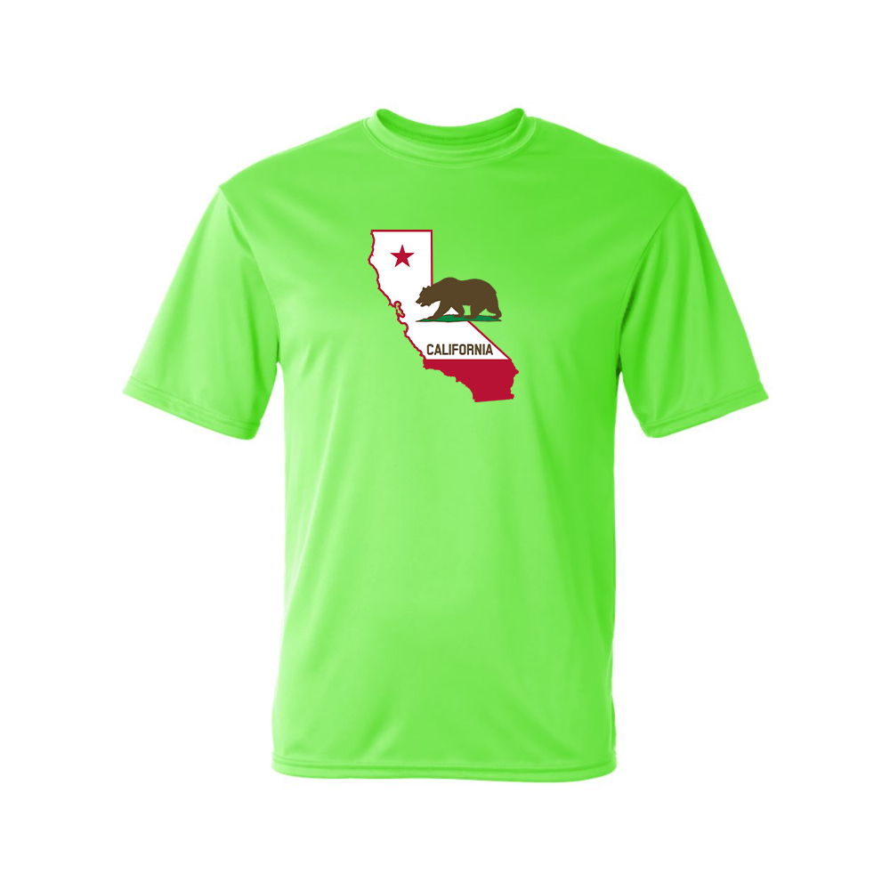 Men's California Bear Map  Performance T-Shirt