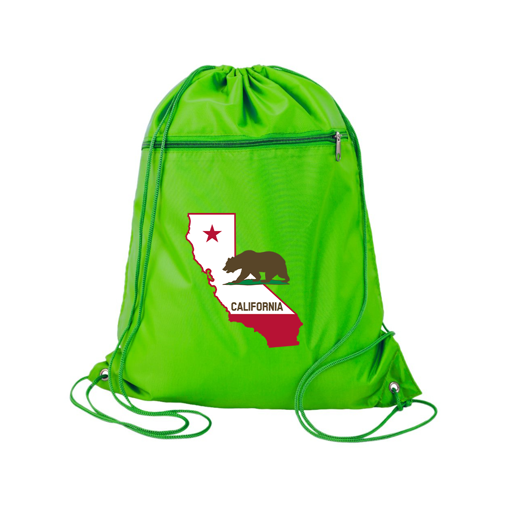 California Bear Map  Q-Tees - Polyester Cinchpack