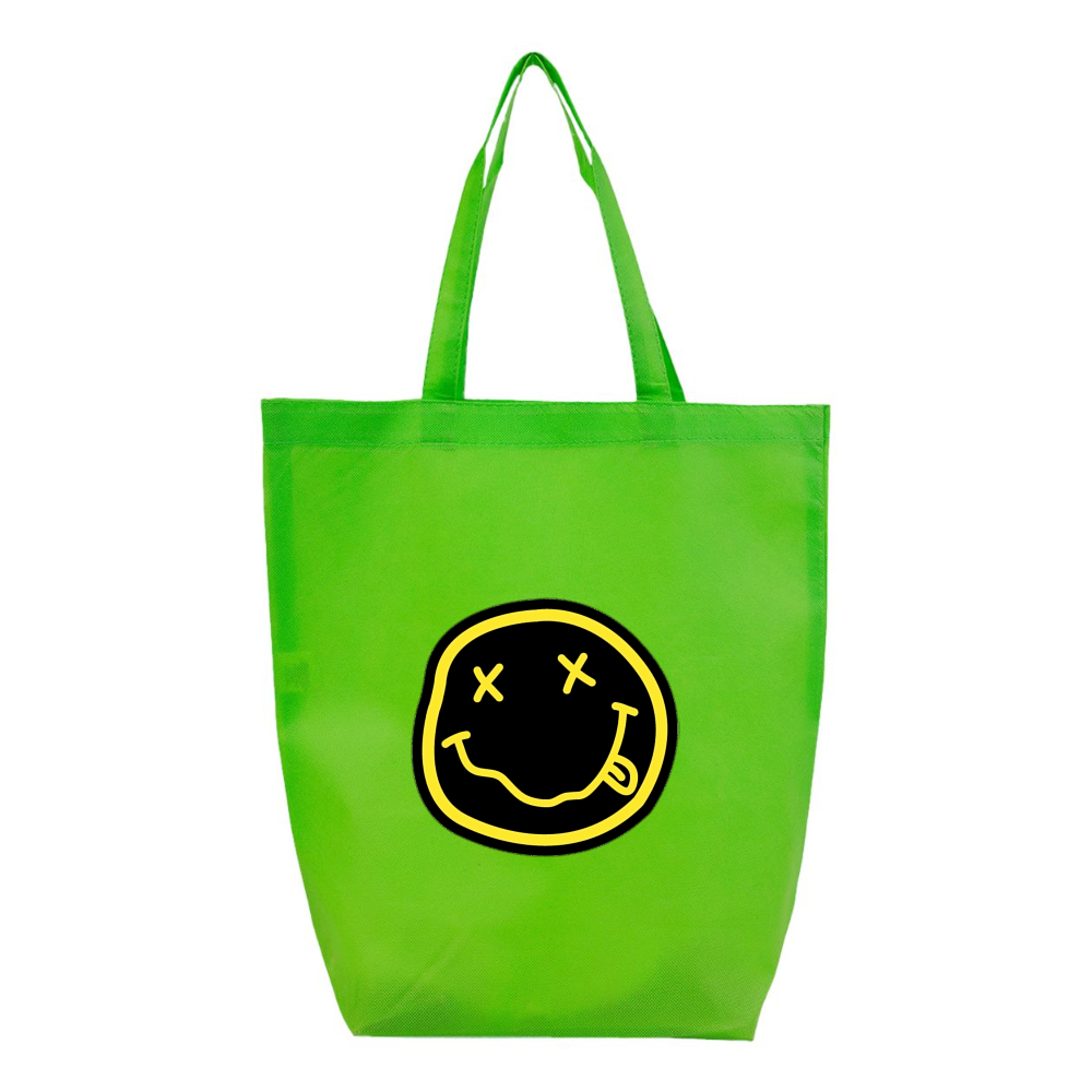 Nirvana Yellow and Black Face Q-Tees Non-Woven Gusset Bottom Tote