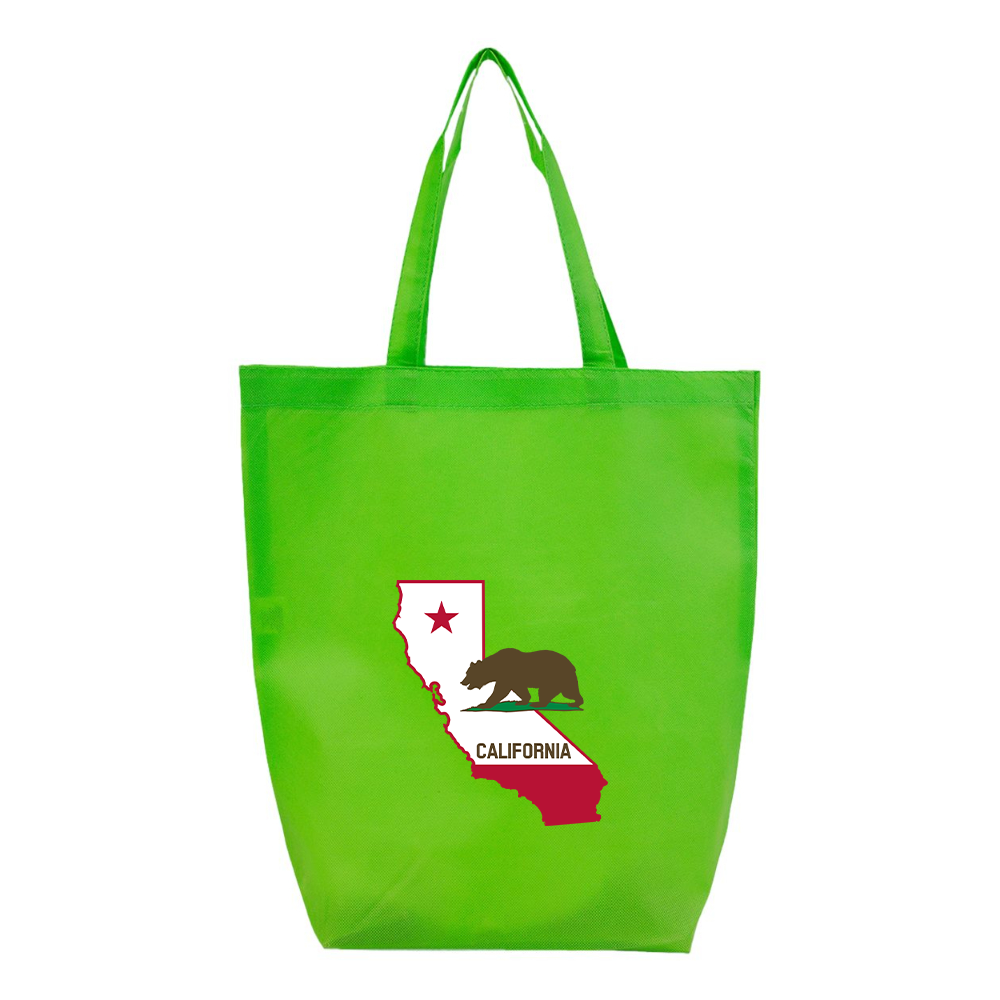 California Bear Map Q-Tees Non-Woven Gusset Bottom Tote