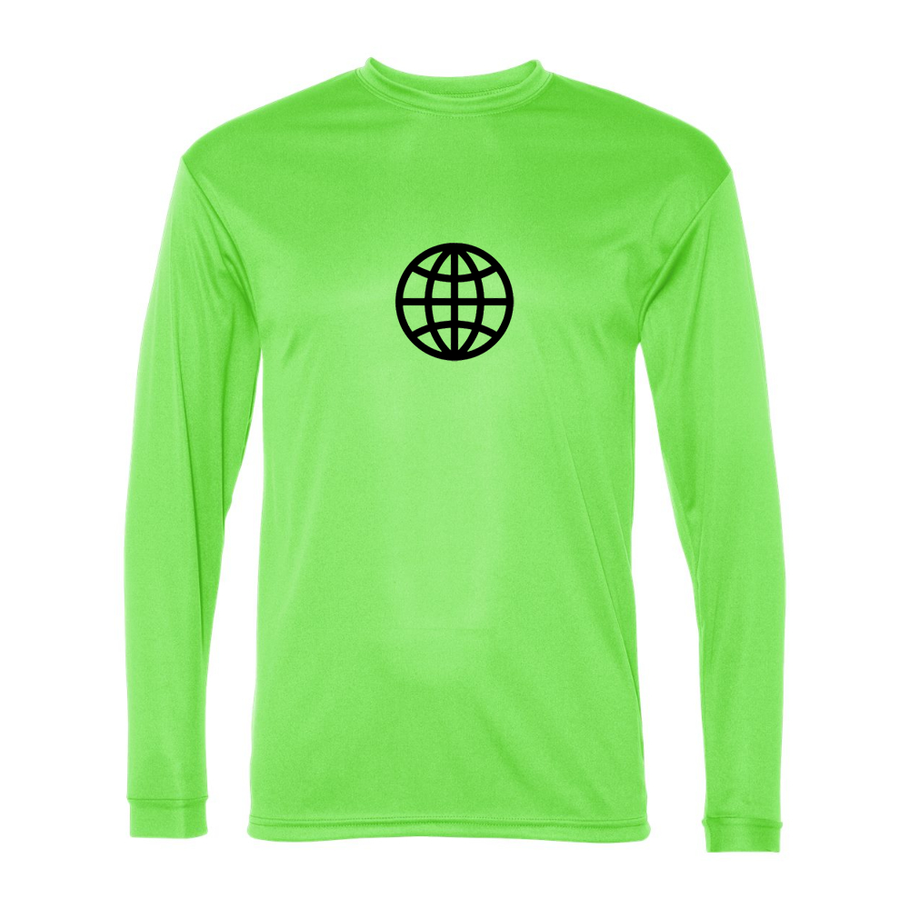 Men's Internet Globe Performance Long Sleeve T-Shirt