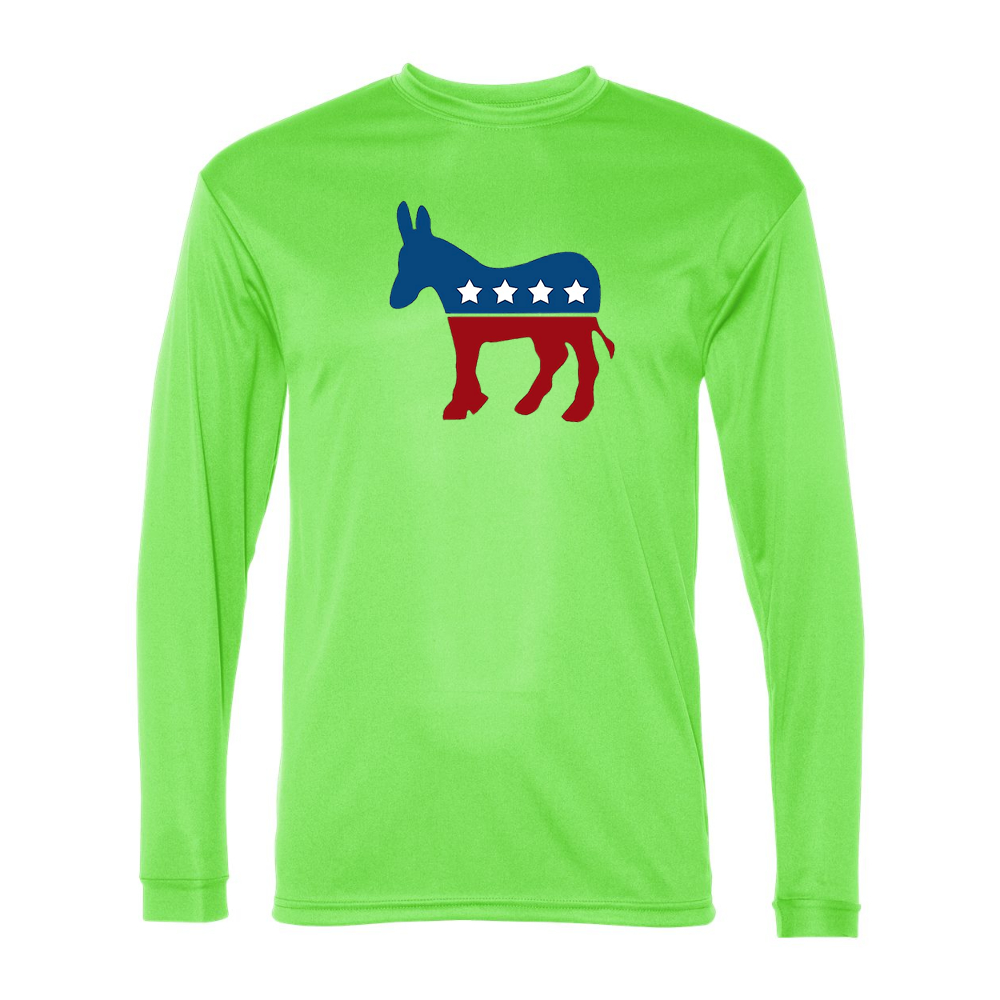 Men's Democrat Election Symbol Performance Long Sleeve T-Shirt