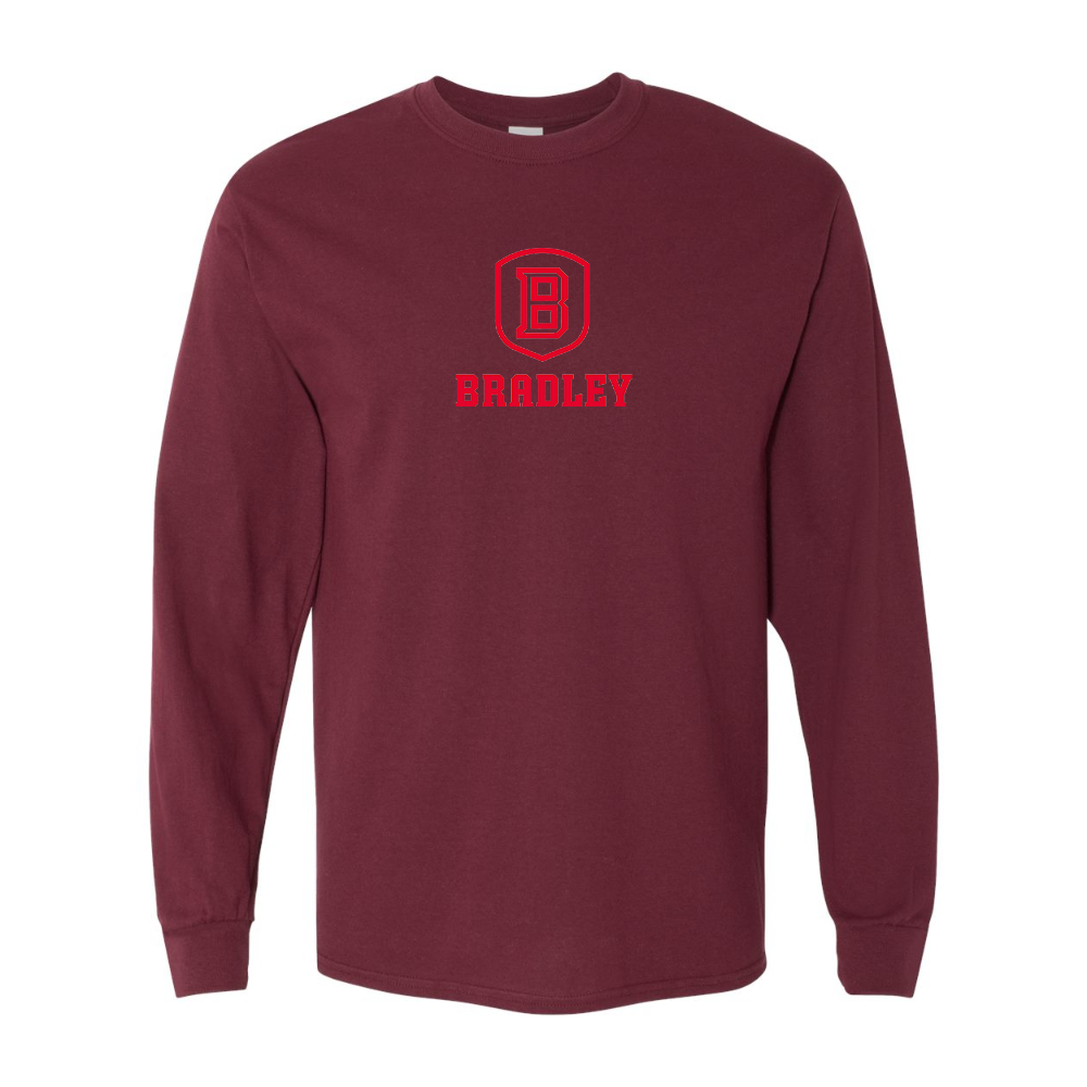 Men's Bradley Braves Gildan Heavy Cotton Long Sleeve T-Shirt