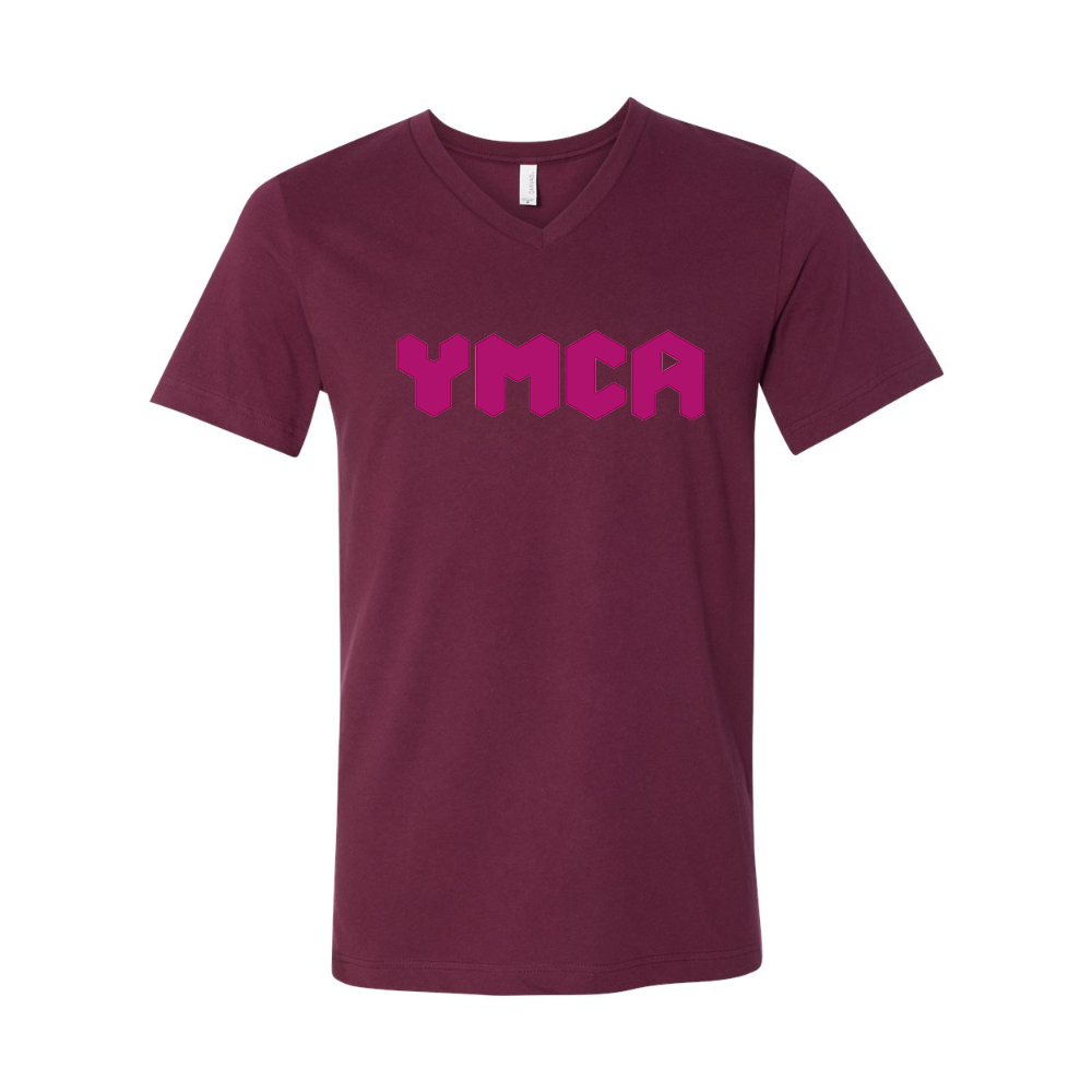 YMCA Mauve  BELLA  CANVAS - Jersey V-Neck T-Shirt