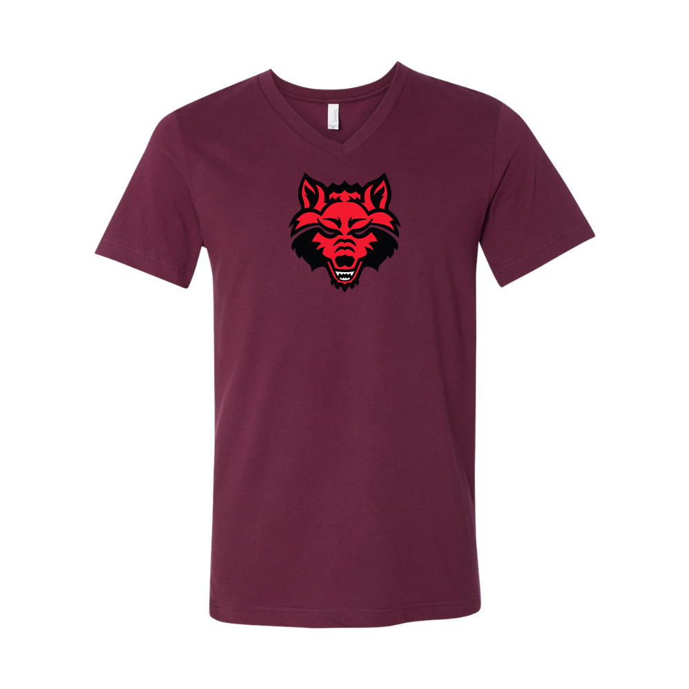 Arkansas State Red Wolves BELLA  CANVAS - Jersey V-Neck T-Shirt