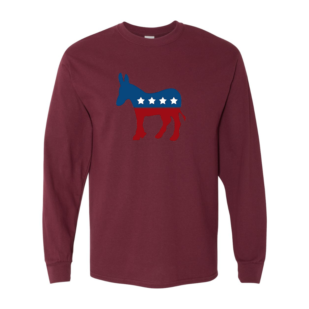 Men's Democrat Election Symbol Gildan Heavy Cotton Long Sleeve T-Shirt