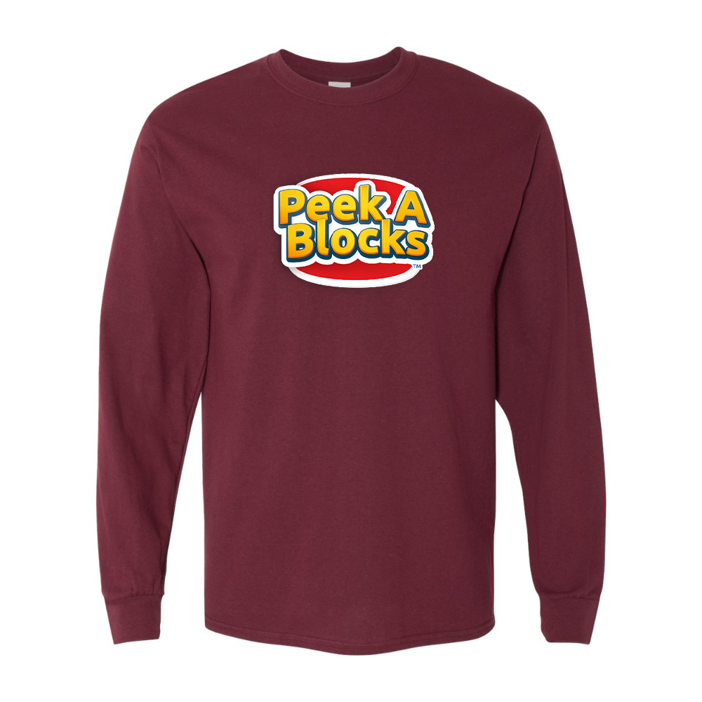 Men's Peek A Blocks Gildan Heavy Cotton Long Sleeve T-Shirt