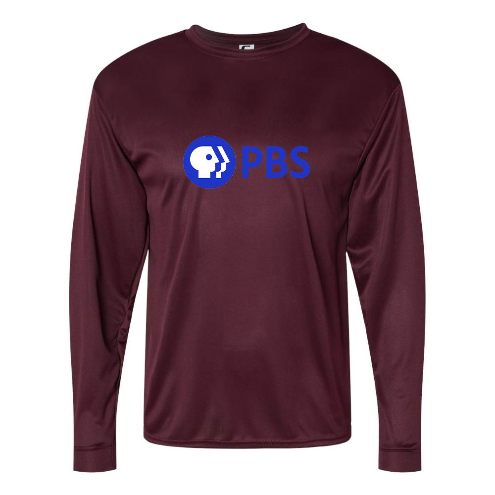 Men's PBS Blue Performance Long Sleeve T-Shirt