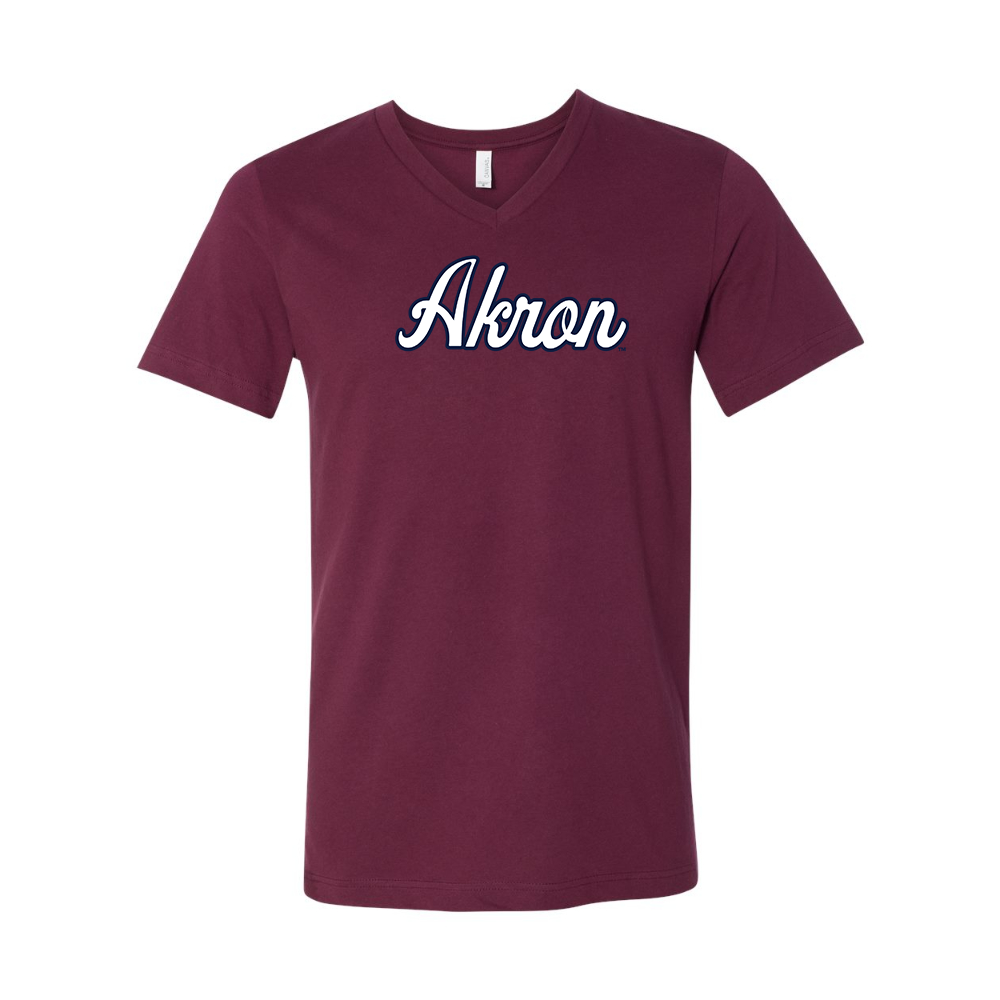 Akron Zips BELLA  CANVAS - Jersey V-Neck T-Shirt