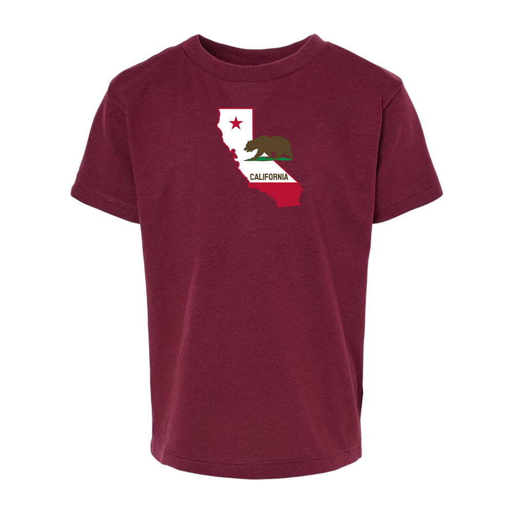 California Bear Map BELLA  CANVAS Toddler Jersey Tee