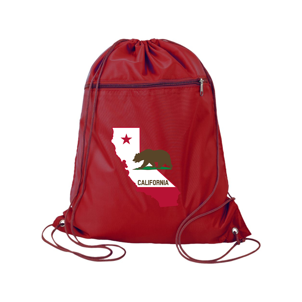 California Bear Map  Q-Tees - Polyester Cinchpack