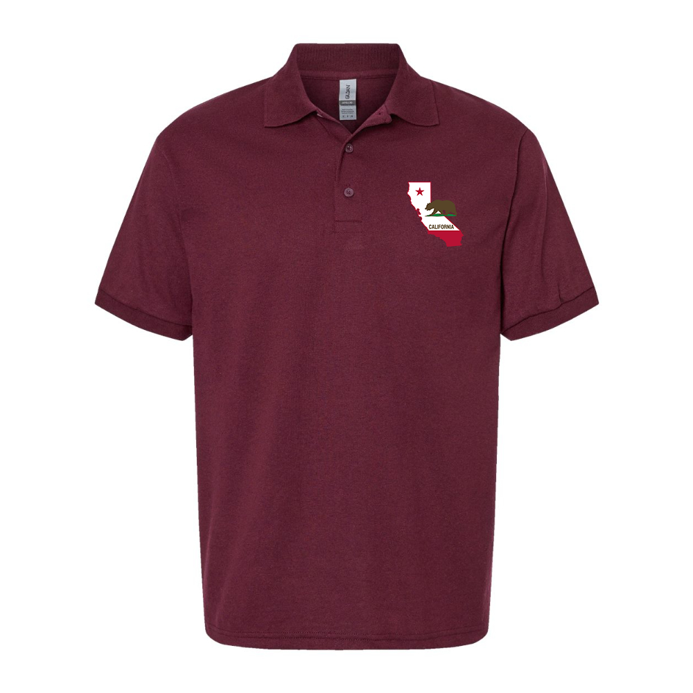 Men's California Bear Map Dry Blend Jersey Polo
