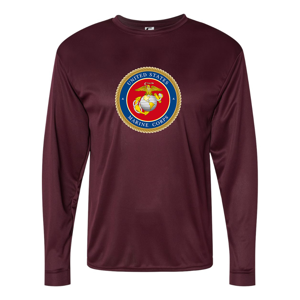 Men's  USMC Emblem Performance Long Sleeve T-Shirt