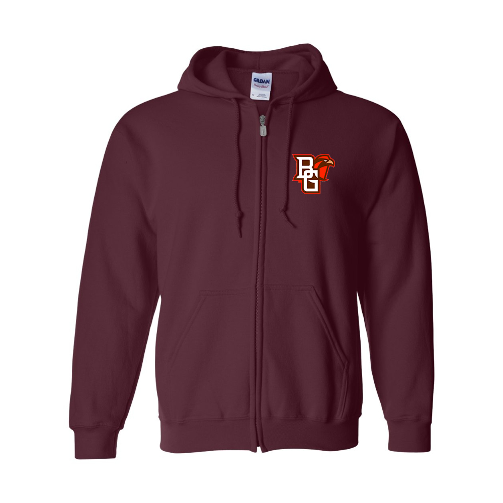 Men's Bowling Green Falcons  Gildan  Heavy Blend Full Zip Hooded Sweatshirt
