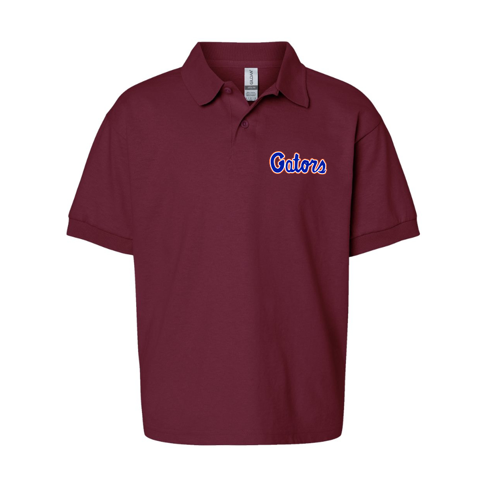 Youth  Florida Gators Script   Gildan Dry Blend Jersey Polo